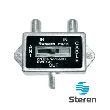 Steren 2-Way Coaxial Splitter with A/B Slide Switch - 1 Pack 200-310