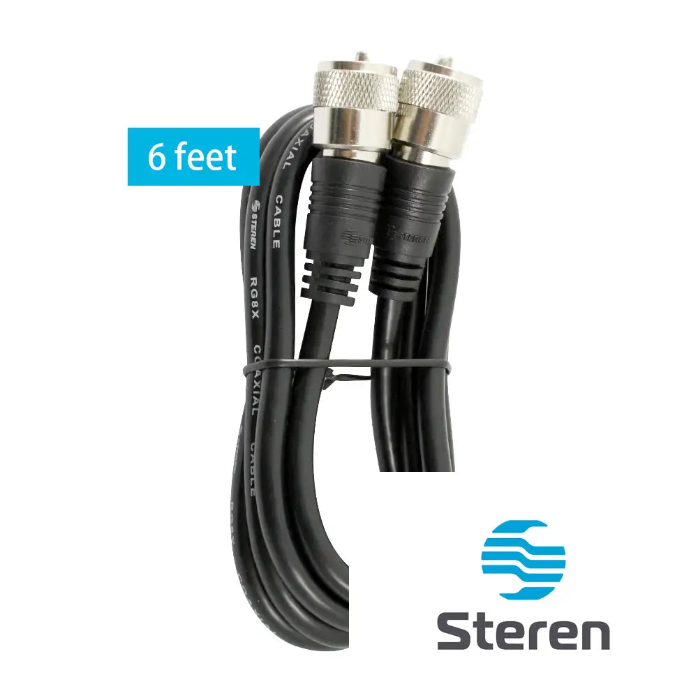 Steren Premium 6t RG8X UHF Coaxial Cable - CB Antenna Cable with 50 Ohm for High-Powered Radio Applications