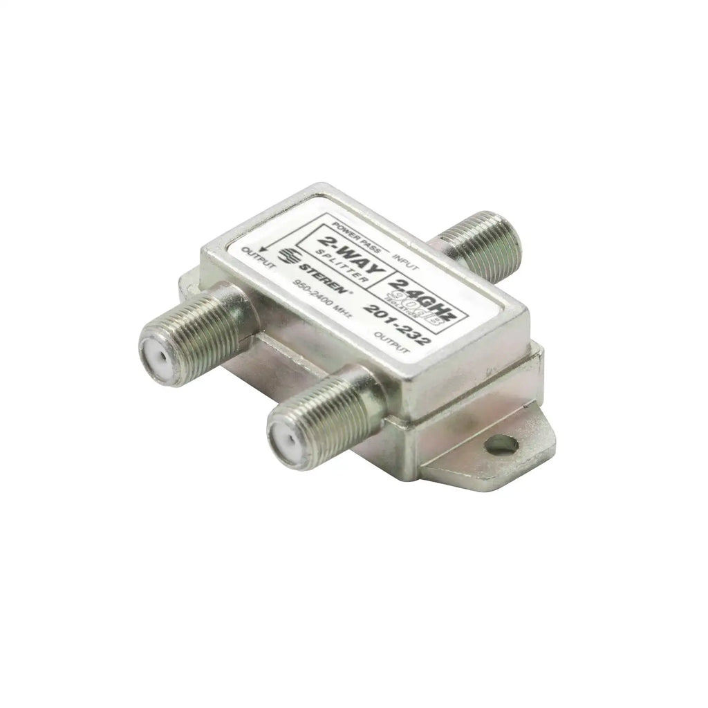 Steren 2-Way Coaxial Splitter 2.4GHz 90dB High-Frequency Signal Distribution for Analog and Digital Satellite Applications - 201-232