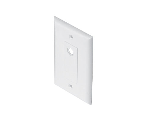 Steren TV Wall Plate 1-Hole Offset Decorator White