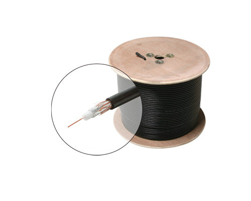 Steren 1000ft 22AWG RG59 Coaxial Cable CCS Black Spool