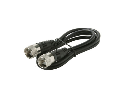 Steren 6ft UHF-UHF RG58 Patch Cable, 50 Ohm Low-Loss - Black