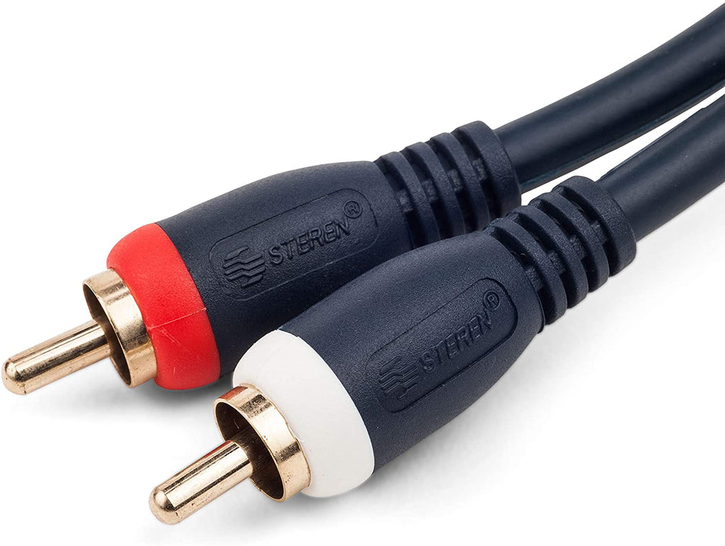 Steren 50ft 2-RCA High-Quality Stereo Audio Cable Blue - Red/White