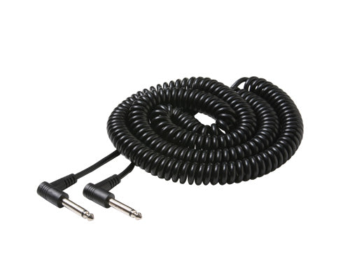 Steren 25ft Premium 1/4in Mono Coiled Cable with Right Angle Plugs