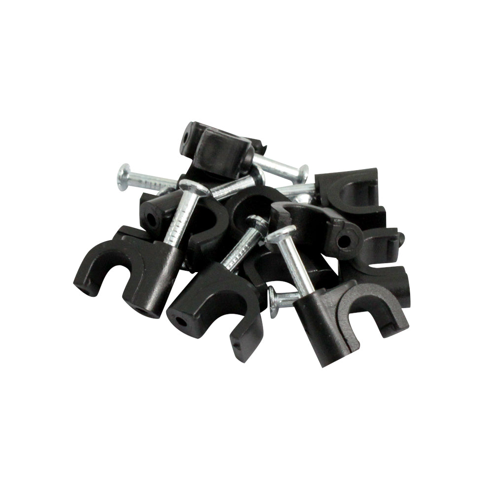 Steren Single RG6 Nail-in Cable Mounting Clip Black 100  per bag