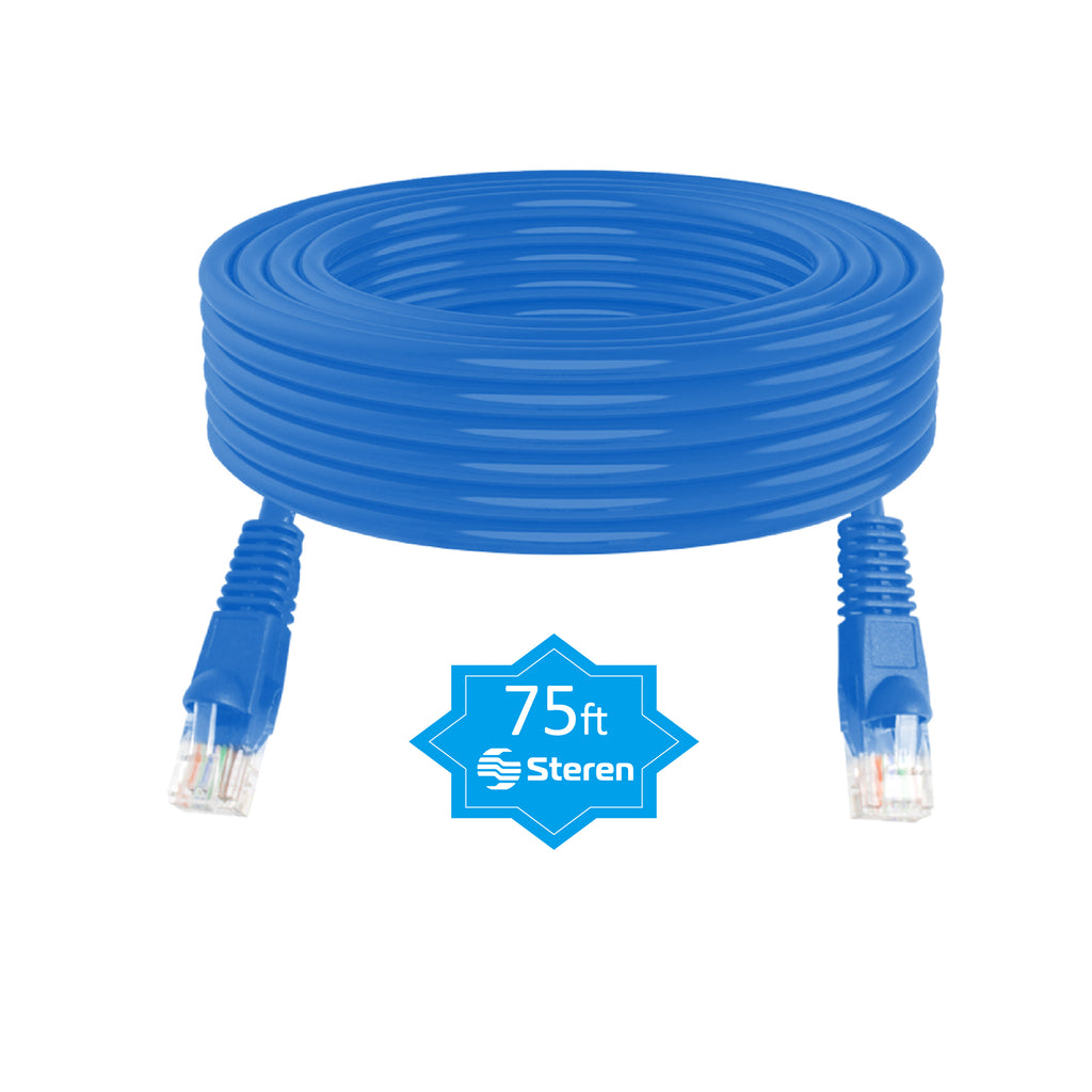Steren 75ft Cat6 Patch Cord Snagless UTP cULus Molded Blue