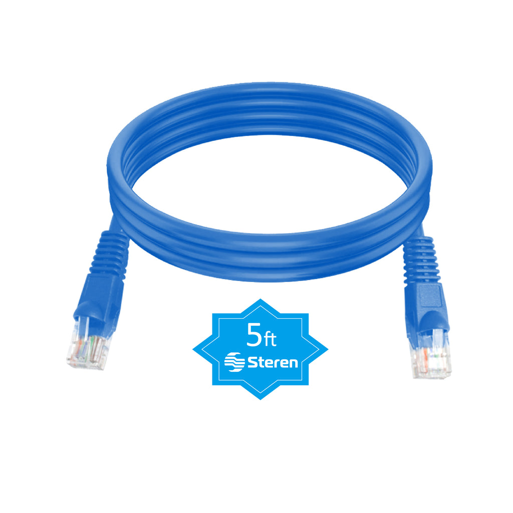 Steren 5ft Cat6 Patch Cord Snagless UTP cULus Molded Blue