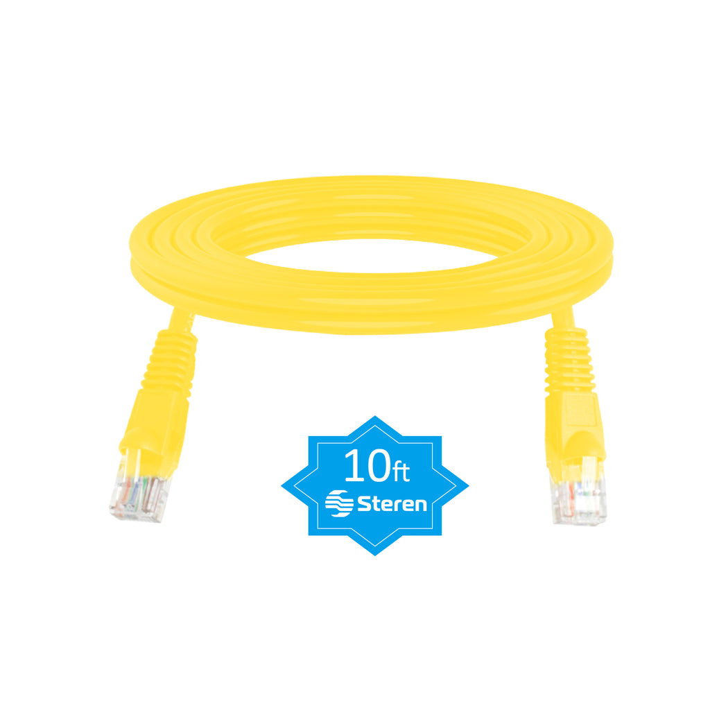 Steren 10ft Cat6 Patch Cord Snagless UTP cULus Molded Yellow