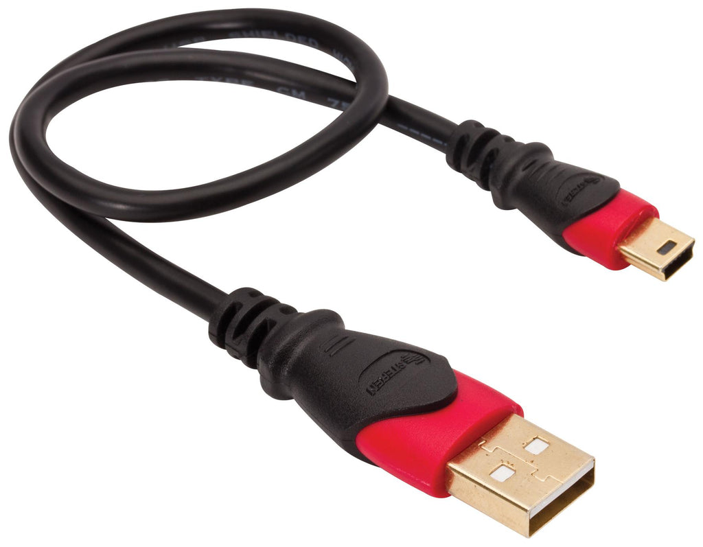Steren 1-ft. Elite Line Heavy-Duty USB A-Male to Mini-USB Cable